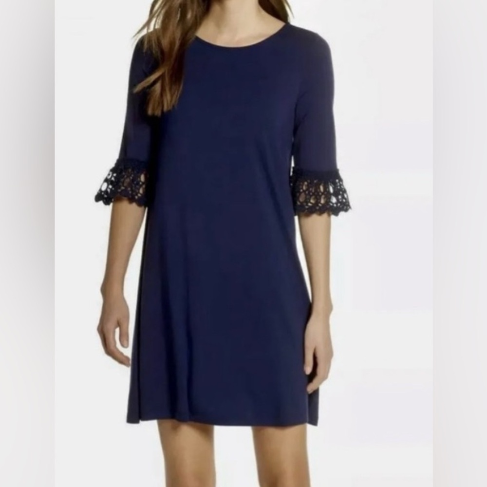 Lilly Pulitzer True Navy Ophelia Ruffle Lace Sleeve Dress